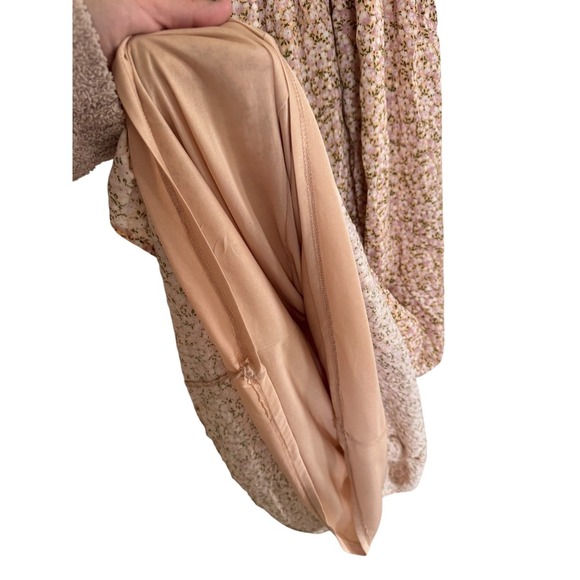 Polagram Floral Off Shoulder Midi Dress Small Pink Spring Summer - Picture 7 of 8